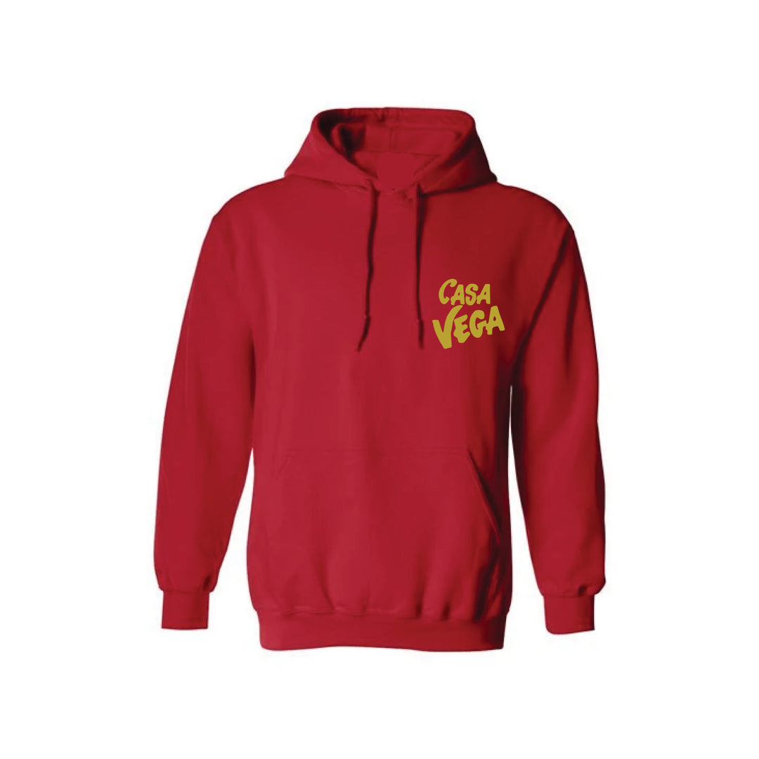Casa Vega Gold Logo Red Hoodie by CANTSTOPGOODBOY