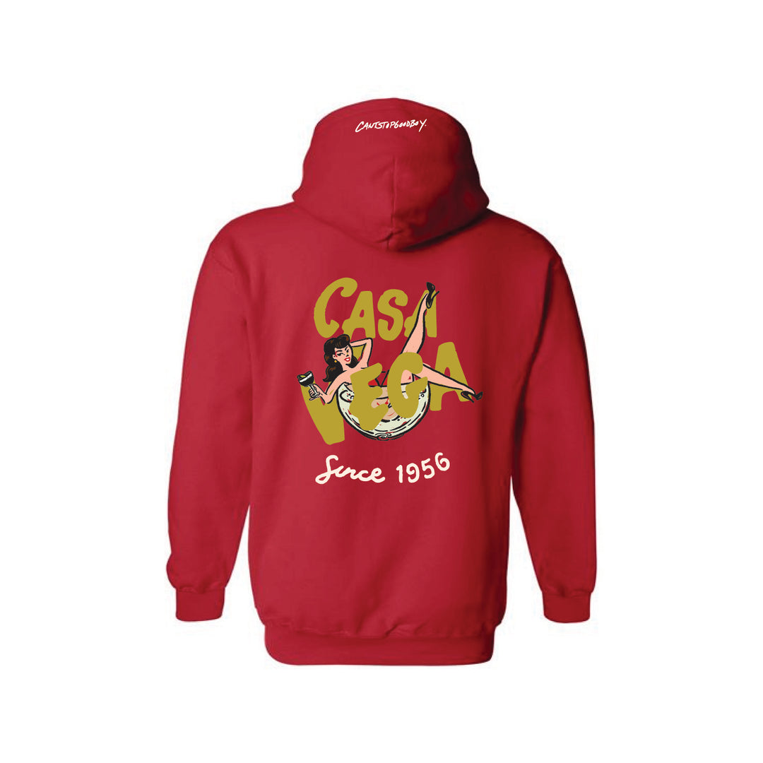 Casa Vega Gold Logo Red Hoodie by CANTSTOPGOODBOY