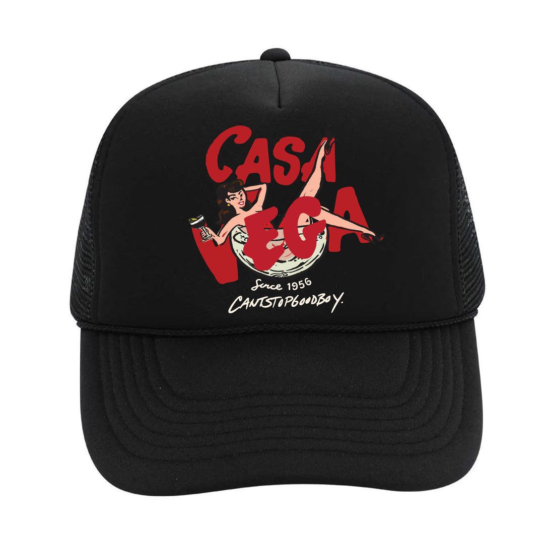 Casa Vega Black & Red Trucker Hat by CANTSTOPGOODBOY®