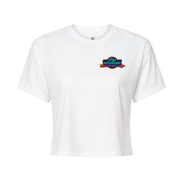 Casa Vega Cropped Hot Sauce White Tee