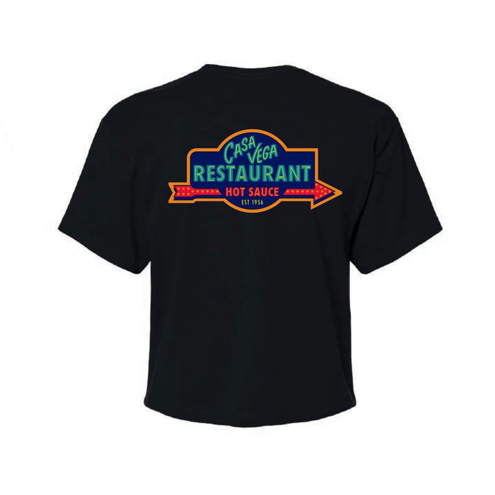 Casa Vega Cropped Hot Sauce Black Tee